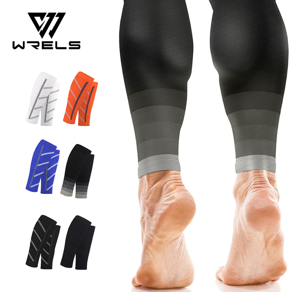 Outdoor Sport Leggings - 圧縮スポーツソックスふくらはぎサポートアシスト夜間ランニングナイロンレギンススリムソックス男性屋外ランニング高圧ストッキング